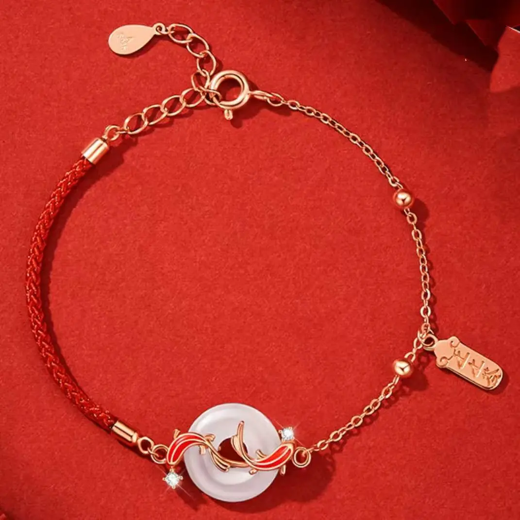 DIY Beading & Beads Making Kit - Easy to Craft Koi Fish Good Luck and Prosperity Safety Button Feng Shui Bracelet, Chinese Peace Amulet, Fashion Modern Accessories for Adults' Craft Projects