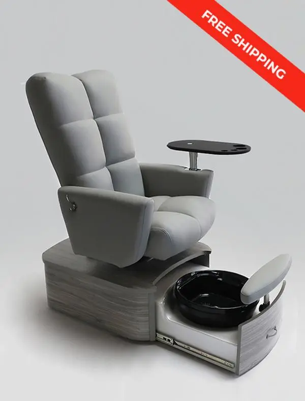 Pedicure Chair - IMPACT in Allante Grey | No-Plumbing - IN STOCK, READY TO SHIP