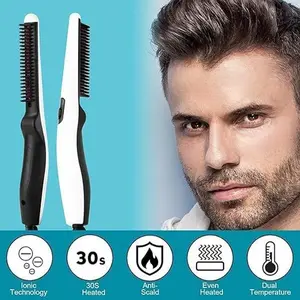 Quick Heating Electric Hair Straightener Beard Hot Combs For Men Iron Styling Comb Multi-Functional Hairstyle Beardsideburns Mustache Wig Accessories Straight Extension Tools Brush Growth Kit Straightening  Heated Dryer Shaper Gifts
