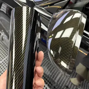 6D High Gloss Carbon Fiber Coating Film, 1 Roll, PVC Material, Bubble-Free Self-Adhesive, for Car Interior, Motorcycle, Computer Decoration
