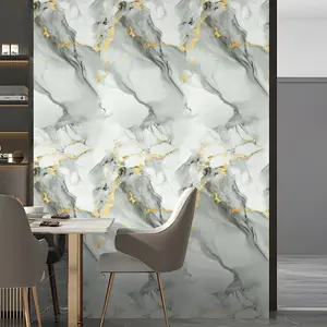 Vintage Marble Peel & Stick Decorative Wallpaper Roll, Detachable Waterproof Self-Adhesive, 45cm X 1000cm Stone Wood Style, Random Pattern, Living Room