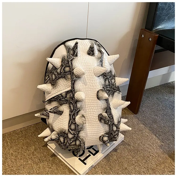 PU 3D hedgehog backpack, quirky and creative sea cucumber cycling backpack