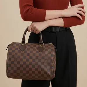 Pre-owned Louis Vuitton Canvas Tote Bags Speedy 25 Damier Ebene Top Handle Bag