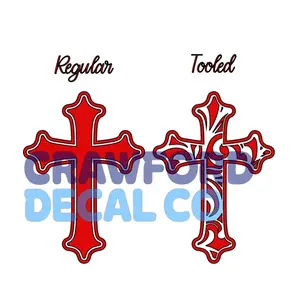 Orthodox Cross Decal Tooled or Regular for Trucks Cars and More - Stylish Design Options Available