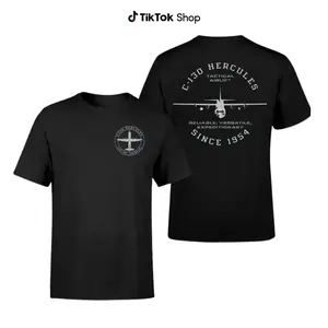 C-130 Hercules Tactical Airlift T-Shirt Two Side, Vintage Streetwear Military Aircraft Tee, Soft Cotton Blend Shirt, Aviation History Apparel For Men & Women, Gift For Air Force Veterans