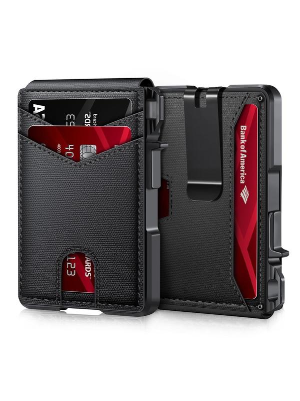 Men's Business Style Minimalist Card Holder, Rfid Card Slots, Magnetic Closure Card Holder Organizer, with Rfid Blocking, Multi Card Slot Wallet for Men for Daily Use, Pu Card Holder