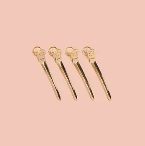 4-Pack Precision Metal Claw Clips - Slim Shape, Extra Strong Hold, Metallic Styling Clips, Parting Tool for Styling Control, Clawclips