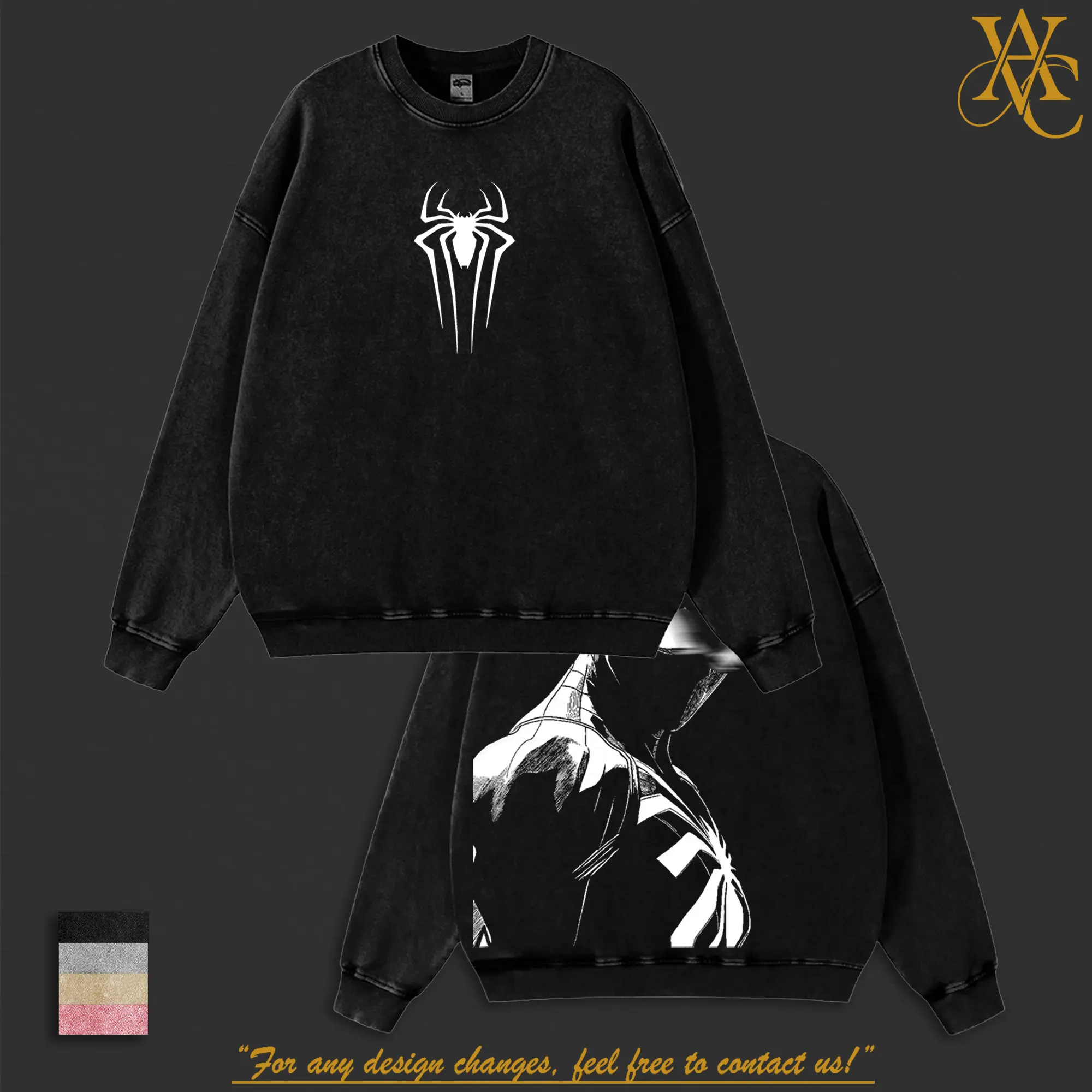 Vintage Black Web Hero Acid Wash Oversized T-Shirt & Hoodie, Dark Symbiote Graphic Tee, Black Suit Web Warrior Streetwear Shirt, Heavyweight Cotton Y2K Comic Aesthetic Fashion Top, Retro Washed Unisex Superhero Fan Merch Tee