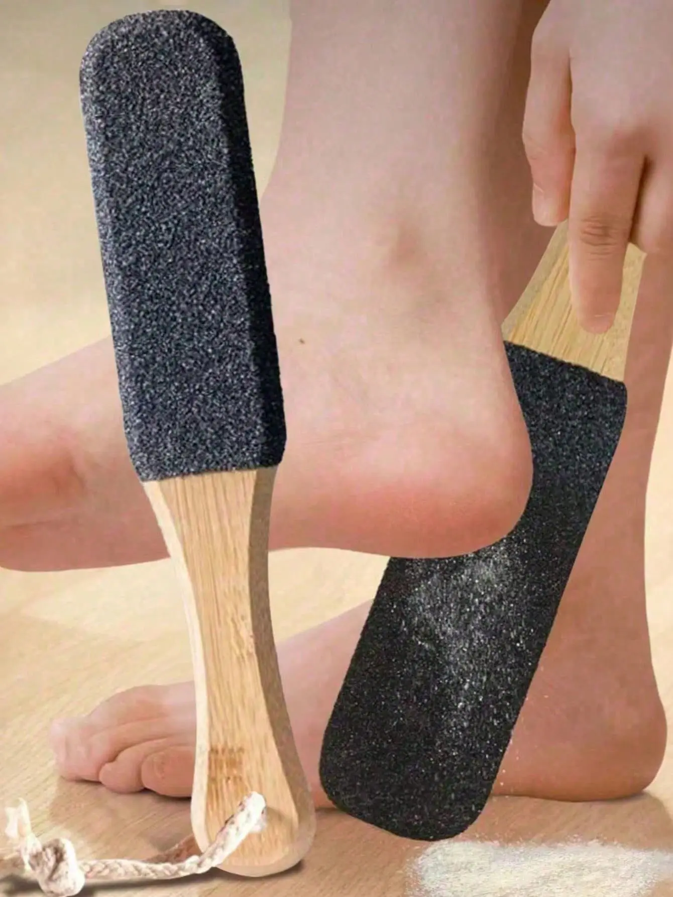 1Pcs Professional Wooden Foot File, Double Sided Callus Remover For Feet & Hard Skin, Beech Wood Foot Scrubber For Dry Cracked Heels, Professional Pedicure Tools Set For Home SPA, Gift For Men & Women