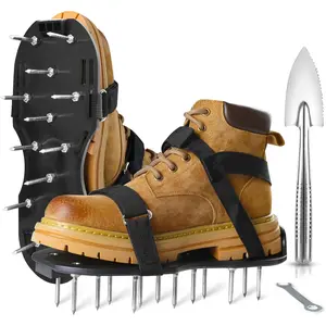 Lawn Punch Shoes, Upgraded Version 2.2inch Heavy Duty Spikes, Lawn Puncher with Hook and Loop Strap, No-Installation Lawn Puncher Lawn Tool, One Size Fits All Spikes, Suitable for Courtyards, Patios, Garden Lawns