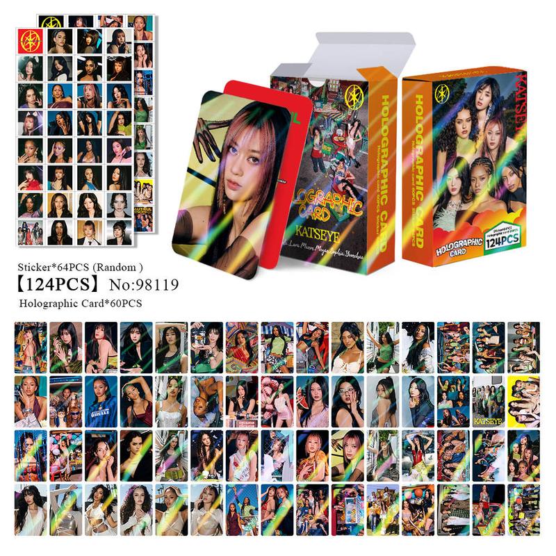 92-124Pcs/Set Kpop Idol KATSEYE New Album BEAUTIFULCHAOS Lomo Cards LARA DANIELA HD Printd Photocards Stickers MANON MEGAN Fans Gift