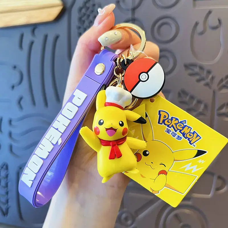 MINISO Pokémon Pikachu 3D Figure Keychain Charm | Cute Anime Character Bag Pendant for Backpacks, Keys & Purses | Summer Sale Back to School Gift