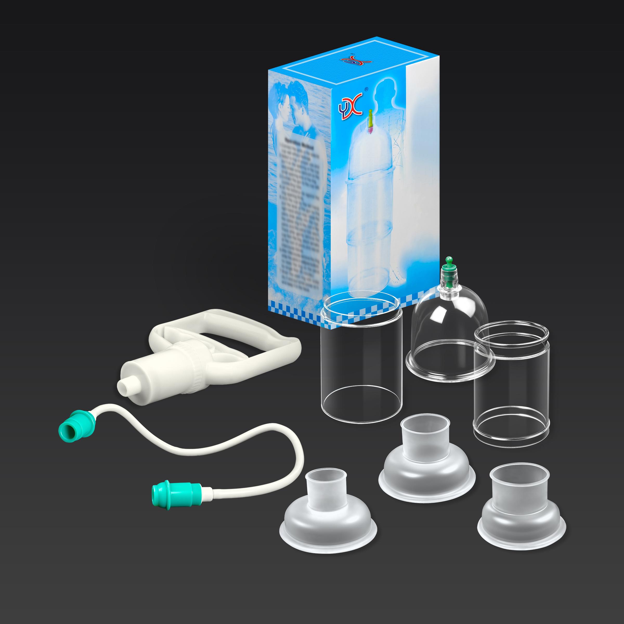 3-piece Joint Cupping/Suction Cup Set, with a powerful vacuum pump and shatterproof U-shaped cups, used for back massage and body relaxation – no batteries included, suitable for both men and women for body management