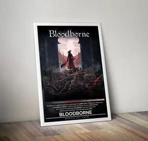 Bloodborne Poster Hunter At Yharnam - Gothic Video Game Wall Decor - Unframed High-Quality Large Poster Print - Fear The Old Blood Aesthetic - Gift for Pro Gamers