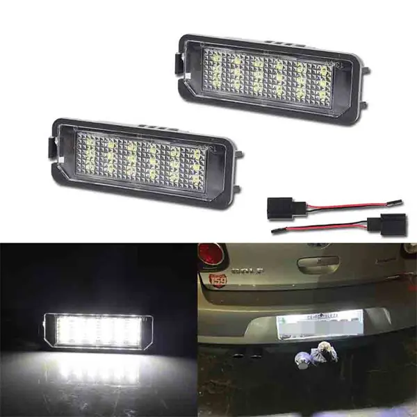 2PCS CAN-bus White LED License Plate Lights For VW GTi Golf Beetle, Porsche 911 Macan Replace OEM 1K8943021C 1K8943021, 6Q0943021B 99763162000 ﻿