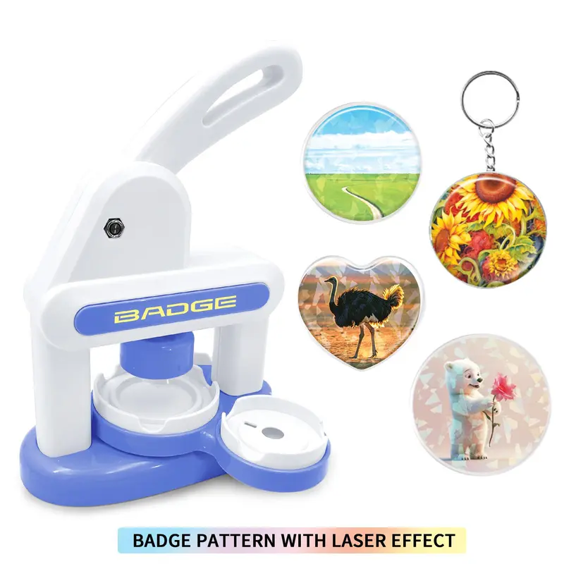 Cartoon Badge Making Machine, Handheld DIY Badge Making Tool, DIY Craft Tool for Badge, Button, Keychain, Badge Making Supplies, DIY Kit