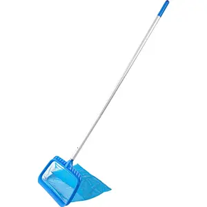 Pool Skimmer - Pool Net with Pole, 4 Section, 26.4"-66.5" Thick Adjustable Telescopic Pole & Fine Mesh Pool Skimmer Net,Larger Capacity Pool Nets for Cleaning,  Deep Rake Pool Net Skimmer