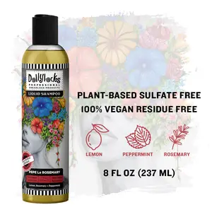 Dollylocks Clarifying Liquid Shampoo Cleanser - Scented, Plant-Based, Lightweight Haircare with Rosmarinus Officinalis (Rosemary) Leaf Oil, Peppermint, Lemon for Purifying Detox, Nourishing Care (Pepe Le Rosemary)