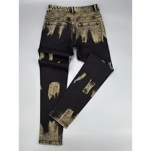 H302 Men'S Straight-fit Casual Jeans |   Classic Black Gradient Style, Versatile and Fashionable, Mid-rise Stretch-fitting, Machine Washable Stretch Denim, Heavy-duty Wash, Long Lasting Color, Suitable for All Seasons