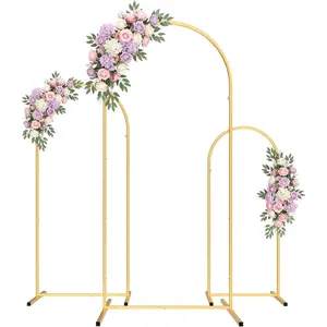 Wedding Arch Backdrop Stand Set of 3 (6FT, 5FT, 4FT) -  Freestanding  Balloon Arch Stand, Easy Assembly & , Sturdy Metal Frame for Wedding,  Shower, Birthday