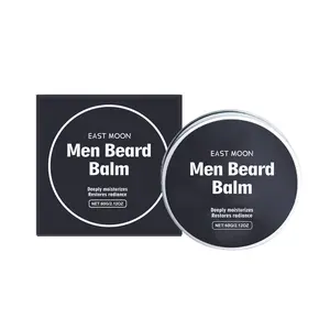 East Moon Men Beard Balm, Vitamin E White Beeswax Nourishing Conditioner, Deep Moisturizing Anti-Frizz Soft Styling Refreshing Non-Greasy Daily Beard Care