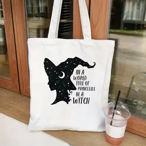 Tote Bag Packs, Witch Face Style Bags Women Halloween Party Collapsible Tote Bags Fashion Shopping Bags Casual Women'S Handbags