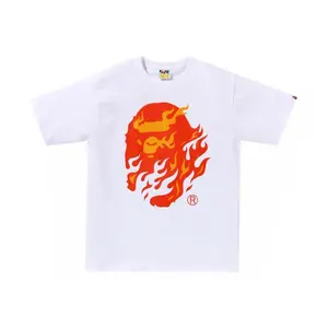 BAPE Flame Ape Head Tee White/Red (men) by StockX