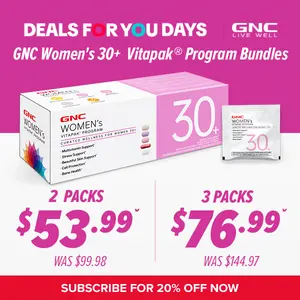 GNC 3-Pack Bundle: Women's 30+ Vitapak, 90 day supply, Multivitamin for Daily, Stress & Bone Support, Skin Protection, Supplements, Jumpstart