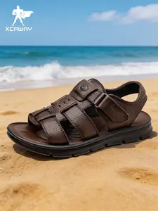 Men's Summer Anti-Slip Durable Beach Shoes, Stitched Open-Toe Sandals, Comfortable Daily Wear, Outdoor Hiking Footwear