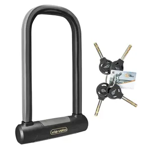 Via Velo Elite U Lock 20CrMnTi Steel Anti-Theft 17mm Shackle Inside Size:9.25 x 4.44 in Sold Secure Diamond Approval for ElectricBike and Electric Scooter