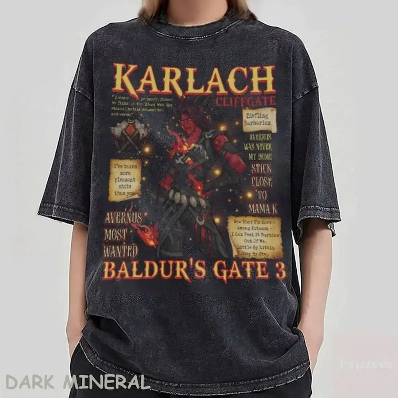 Karlach Mommy K Badass Memorable Quotes  Tshirt, Baldur's gate 3 merch shirt, Video games Tee, gift for video game streamers U0R