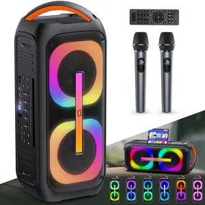 BeatWave Bluetooth Speaker with 2 Dual 60W 6.5" Subwoofer, TWS Stereo Sound, Deep Bass & Recording, 400W Peak Power Karaoke Machine