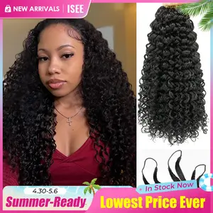 ISEE HAIR Crochet Hair Water Wave Human Hair Extensions Miracle Knots Pre-Separated 50g/Pack (32-38 Strands Per Pack）– Knotless Boho Braids, 4-5 Packs for Full Head, Protective Hairstyles For Black Women Vacation Hair #Summervibes#ISEECrochetNewArrivals
