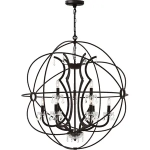 CWI Lighting Campechia 9 Light 36 inch Brown Up Chandelier Ceiling Light 5465P36DB-9
