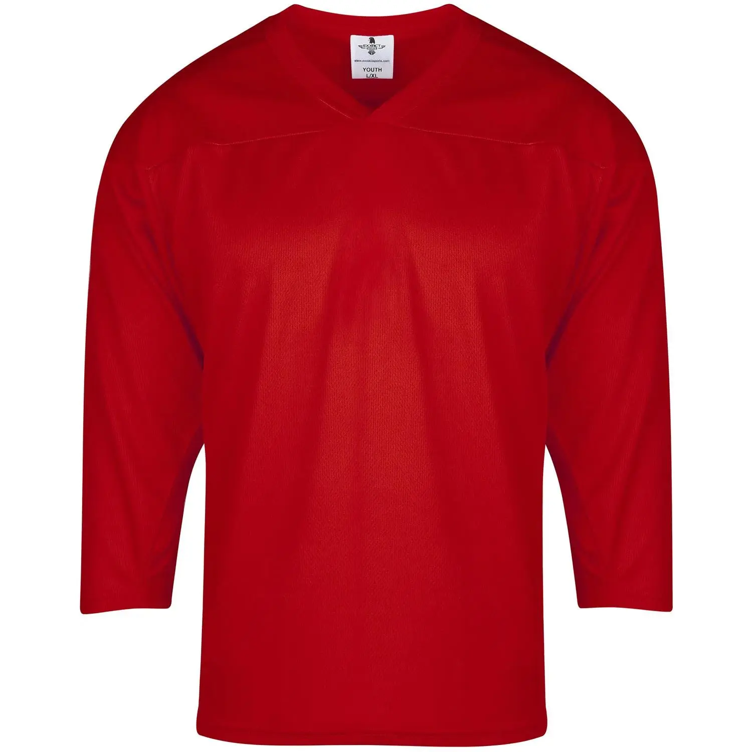 Exxact Sports Hockey Jerseys For Men, Hockey Practice Jersey Adult, Full Sleeve Hockey Blank Jersey, Ice Hockey Jersey (RED)