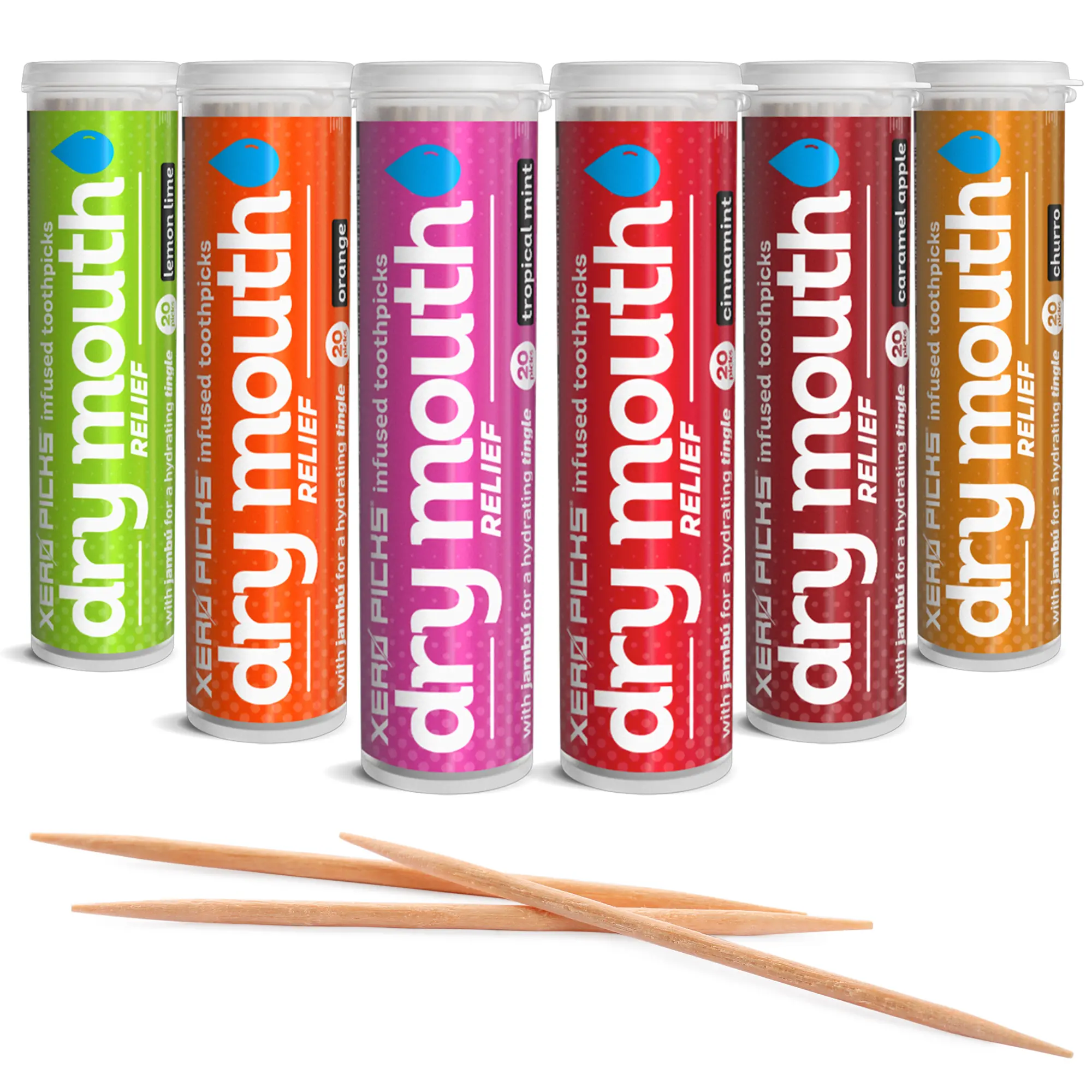 Xero Picks Flavored Xylitol Toothpicks Pack - Sugar-Free, Natural Chocolate, Vanilla, Fruit Options, Dry Mouth Relief, Hydrating Tingle, Oral Gum Mints Alternative