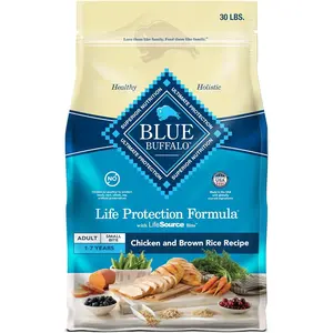 Blue Buffalo Life Protection Formula Adult Small Bite Dry Dog Food, Helps Build and Maintain Strong Muscles, Made with Natural Ingredients, Chicken & Brown Rice Recipe, 30-lb. Bag