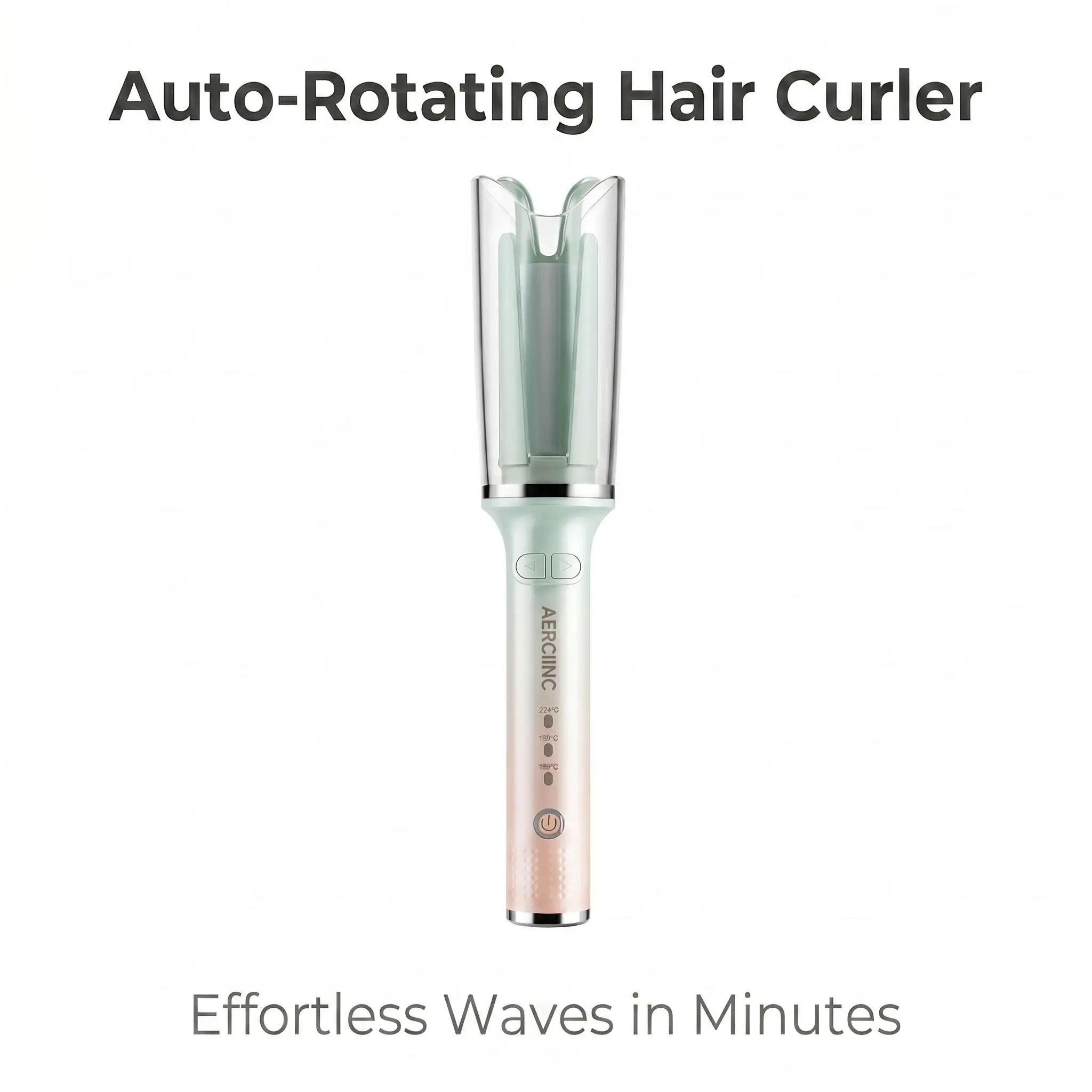 Gradient Macaron Auto Rotating Curling Iron, Anti-Scald Hair Curler for Fluffy Big Waves