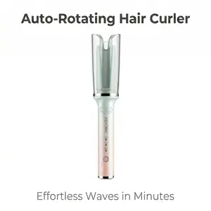 Gradient Macaron Auto Rotating Curling Iron, Anti-Scald Hair Curler for Fluffy Big Waves