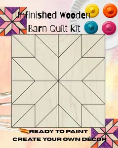 Milky Way Star Kit Paint Quilt Block | Unfinished Barn Art Wood Quilt sign | Cottagecore Barn Kit Beginner Craft Kit | Women Paint and Sip