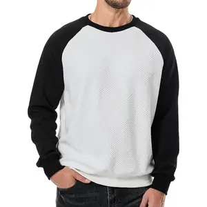 JMIERR Sweatshirts for Men 2026 Casual Contrast Color Geometric Texture Pullover Casual Long Sleeve Shirts Patchwork Tee Top