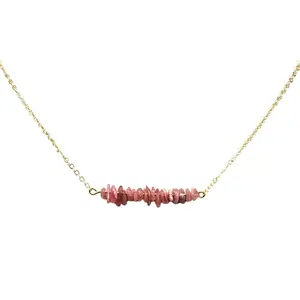 Rhodochrosite Inca Rose Bar Necklace