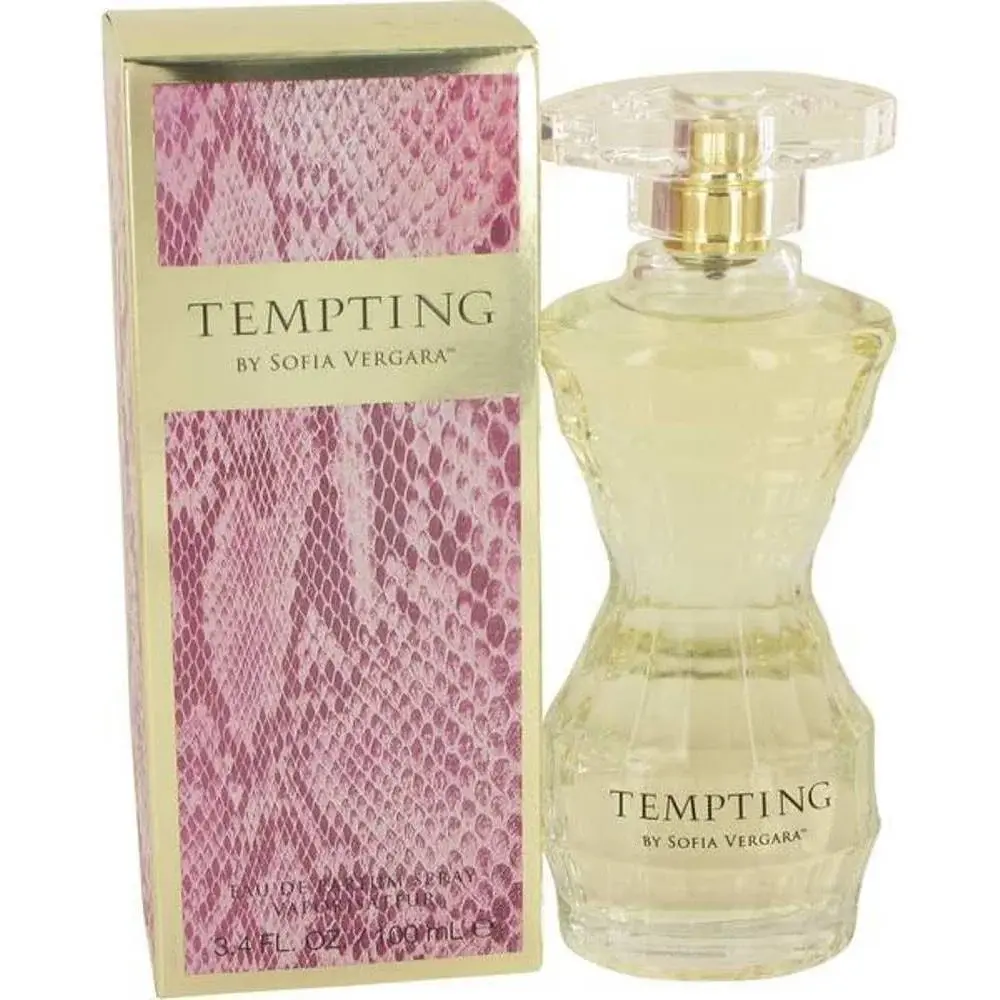 TEMPTING by Sofia Vergara Women's Floral Fresh EDP Perfume - 3.3-3.4 oz (3 to 3.9 fl oz Range), New in Box, Infused with Colombian Passion Flower, Jasmine, Juicy Acai Berry, Musk, 3.3-3.4Oz, Fresh Floral, Female Wear, New Box, Smelling Good, Pineapple