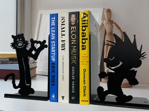 Calvin and hobbes bookends, metal bookends, decorative bookends, nursery bookends, calvin and hobbes exploring bookends, bookends for shelf