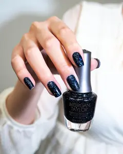 Morgan Taylor Under The Stars - Midnight Blue with Holographic Glitter, Professional Lacquer, Vibrant, Chip-Resistant, Fast-Drying, Long-Lasting, High-Shine, Perfect for Manicures & Pedicure, 15mL.