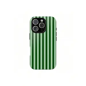Green Stripe Phone Case Tough Striped Phone Case For Iphone 16 15 14 13 12 11 X MinimalisticSuitable For IPhone 17 Air