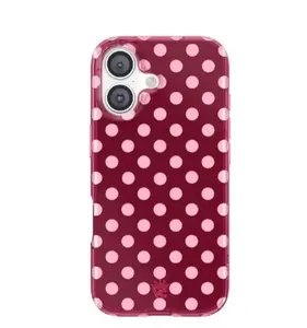 Velvet CaviarRaspberry Polka Dot iPhone Case - Cute & Compatible Protective Phone Case, Shockproof & Stylish Design
