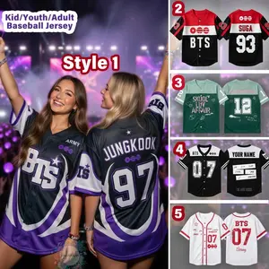 Kpop Baseball Jersey 2026, Custom Fan Merch Jersey, Personalized Name Number Shirt, World Tour Concert Outfit, Teen Girl Gift