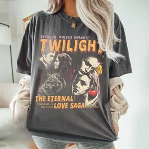 Vintage Twilight T-Shirt, Twilight Saga Fan Tee, Comic Vampire Shirt, Book Lover Twilight Gift, Edward Bella Cullen Shirt, Wolves Romance Tee