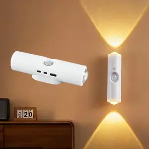 LED Wall Mounted Lights, Rechargeable Wall Sconces Lamp, 3 Color Temps Dimmable Cordless Wall Light USB Charging for Study Bedroom Reading Bedside